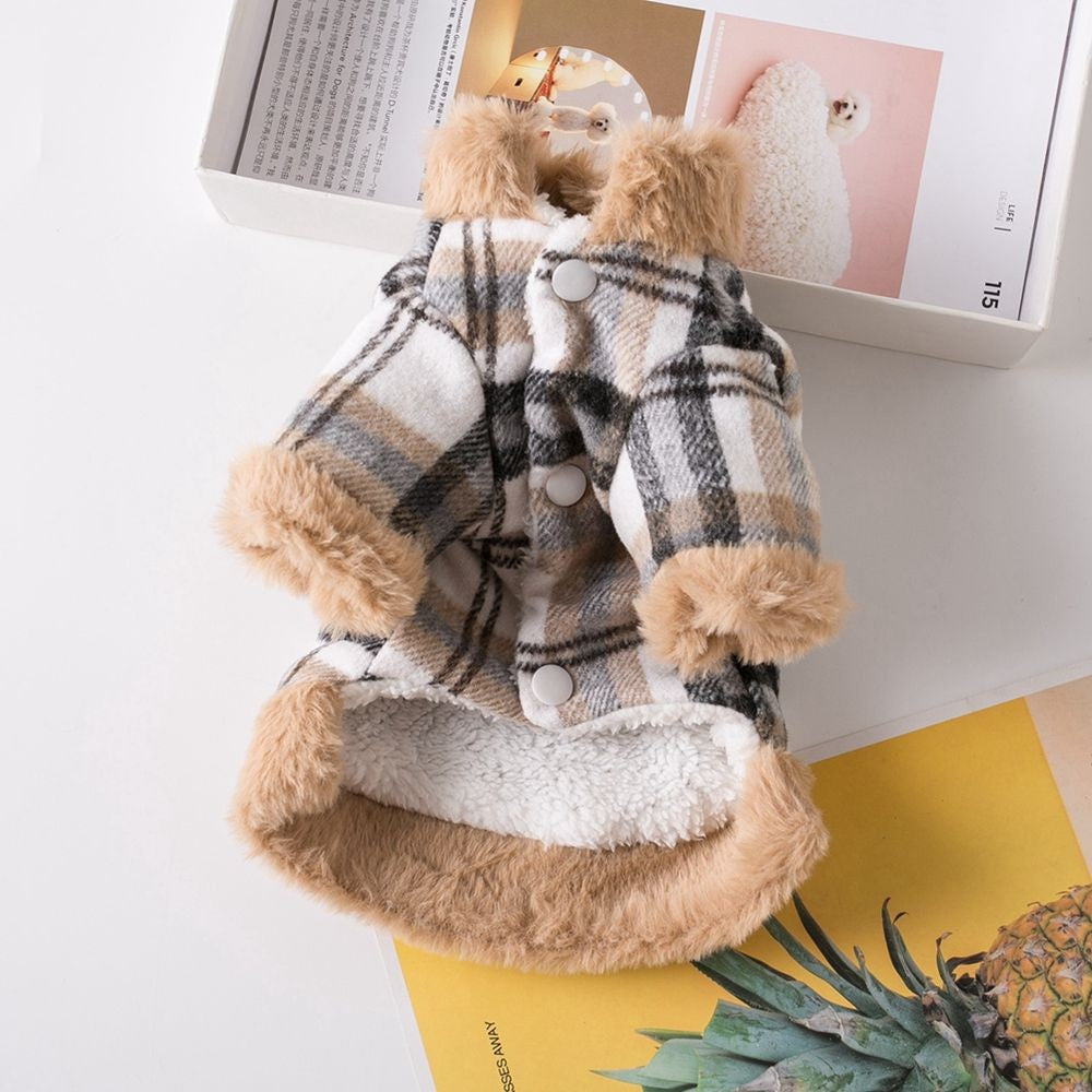 Plaid Winter Jacket for Pets